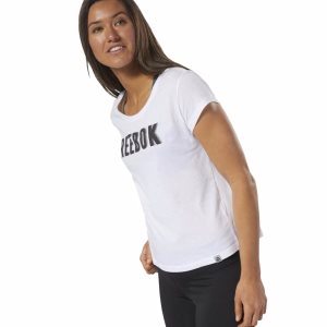 Reebok Movement T Shirt Damen - Weiß - DE 972-UIQ